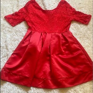 Red Lace Top Dress
